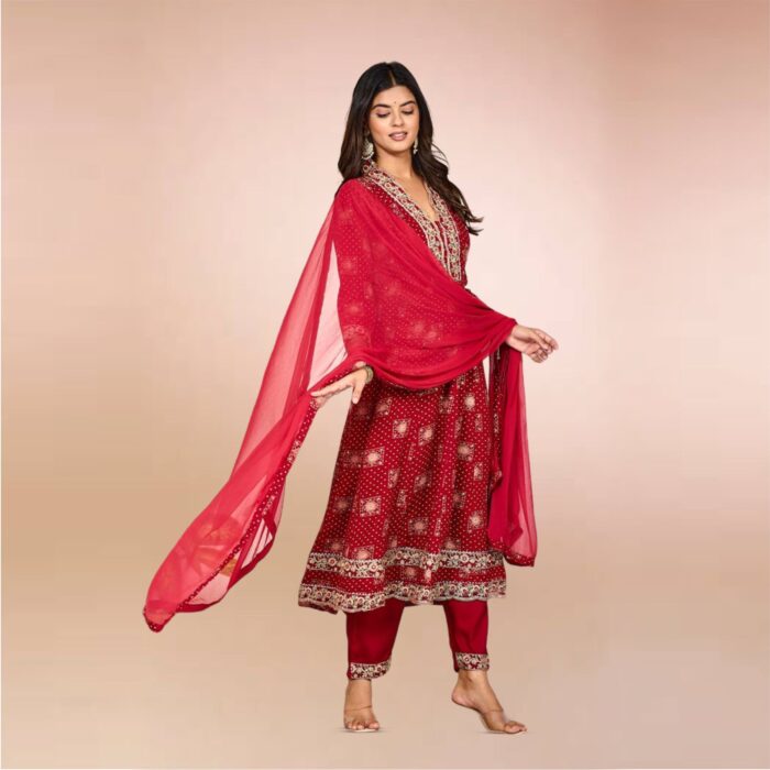 Red & Gold Anarkali – A Festive Must-Have!