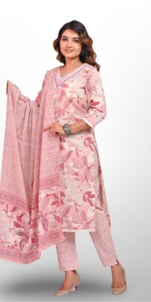 Light Purple Elegance - Cotton Suit Set