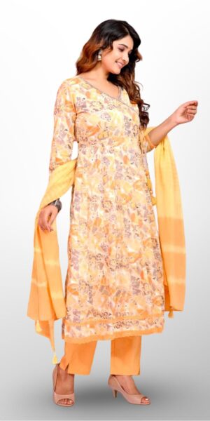 Yellow Amber Printed Salwar Suit – Radiant Elegance