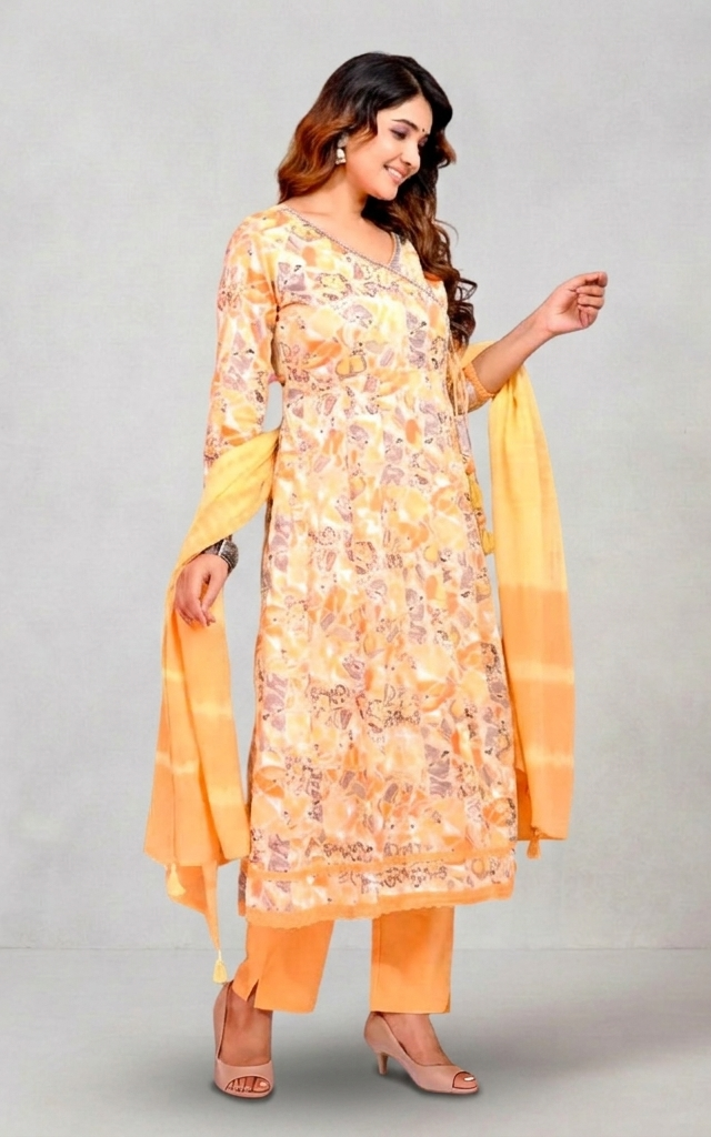 Yellow Amber Printed Salwar Suit – Radiant Elegance