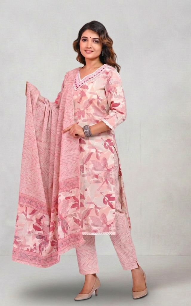 Light Purple Elegance - Cotton Suit Set